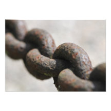 Rusted chain with big links personalized invitations