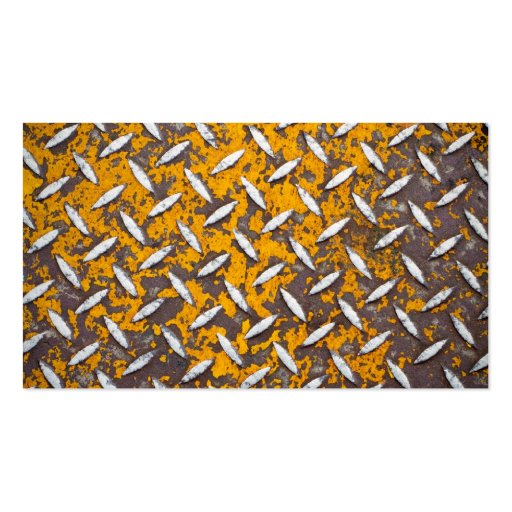 Rusted Diamond Plate Metal Business Card Templates