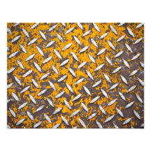 Rusted Diamond Plate Metal Personalized Announcement