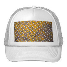 Rusted Diamond Plate Metal Mesh Hats