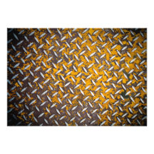 Rusted Diamond Plate Metal Personalised Invitation