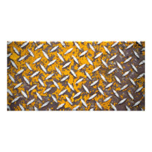 Rusted Diamond Plate Metal Personalized Photo Card