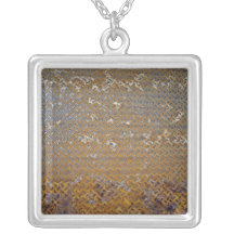 Rusted Metal Tread Texture Necklace
