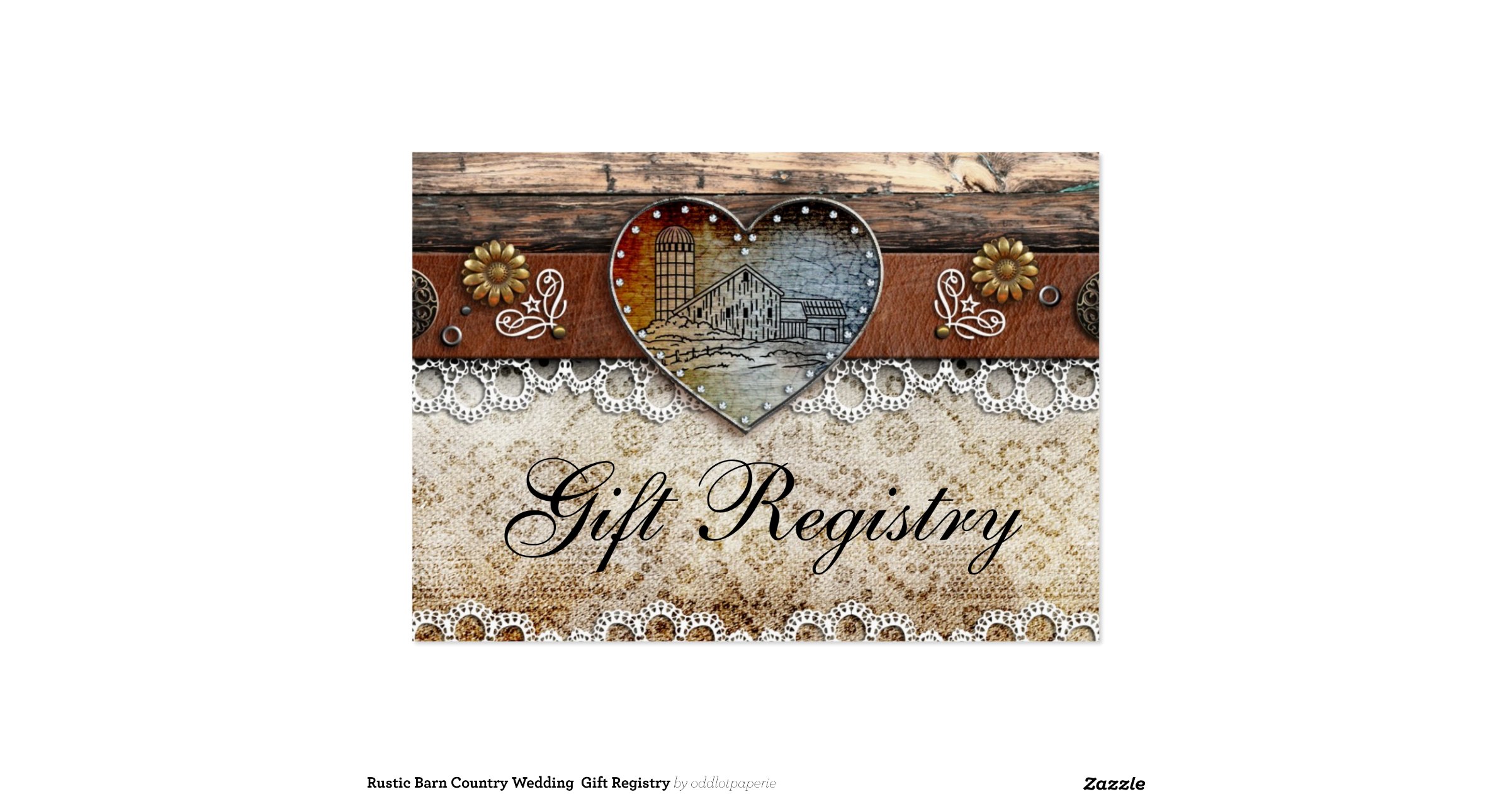 Rustic Barn Country Wedding Gift Registry Pack Of Chubby Business ...