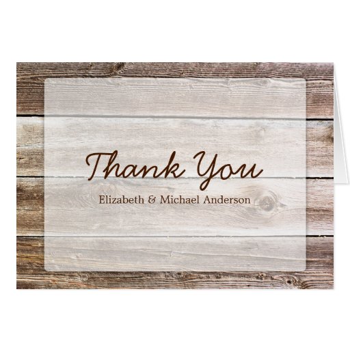 Rustic Barn Wood Thank You Greeting Card