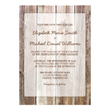 Rustic Barn Wood Wedding Invitations