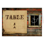 Rustic Barn Wood Wedding Table Number Card