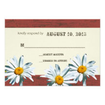 Rustic Barnwood Daisy Response Card Personalised Announcement