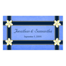 Rustic Blue Floral Wedding Favour Favour Tags Business Card Templates