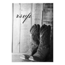 Rustic Boots Country Wedding Response Card Personalised Announcements