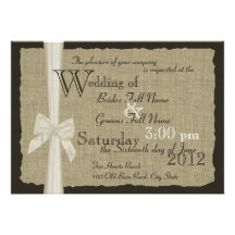 Rustic Bow and Burlap Wedding Invites