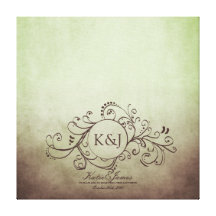 Rustic Brown and Green Bohemian Guest Book Canvas Gallery Wrap Canvas
