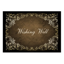 rustic brown regal wishing well cards business card