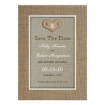 Rustic Burlap Save the Date Invitation invitations