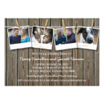 Rustic Clothesline Photo  Wedding Shower Custom Invite