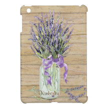 Rustic Country Mason Jar French Lavender Bouquet Case For The iPad Mini