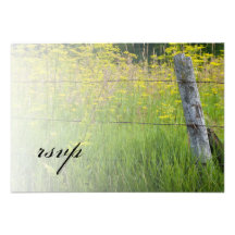 Rustic Fence Post Country Wedding Response Card Personalized Invites