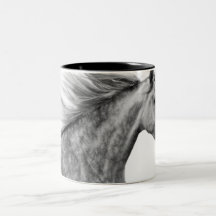 Rustic Galloping Andalusian Horse Mug