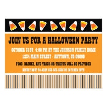 Rustic Halloween Invitation (Candy Corn)
