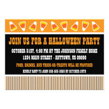 Rustic Halloween Invitation (Candy Corn)