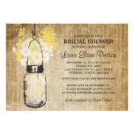 Rustic Mason Jar and Wildflower Daisies Custom Announcements