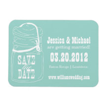 Rustic Mason Jar Save the Date Flexible Magnets