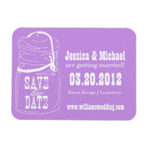 Rustic Mason Jar Save the Date Rectangular Magnet
