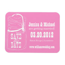 Rustic Mason Jar Save the Date Rectangular Magnets