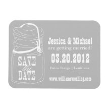 Rustic Mason Jar Save the Date Vinyl Magnets