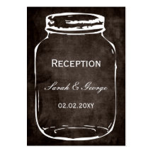 rustic mason jar wedding Reception Cards Business Card
