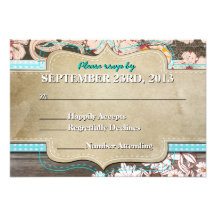 Rustic Mason Jar Wedding Reception RSVP Announcements