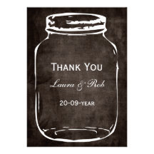 rustic mason jar wedding thank you announcements
