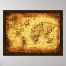 Rustic Old World Map Poster