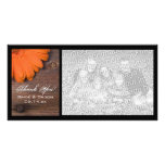 Rustic Orange Daisy Country Thank You Photo Card