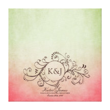 Rustic Pink and Green Bohemian Guest Book Canvas Canvas Prints