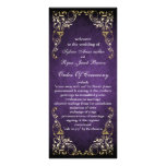 rustic purple regal  wedding program custom rack card