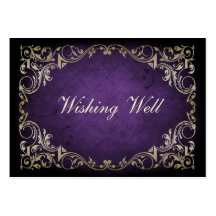 rustic purple regal wishing well cards business card template