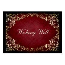 rustic red regal wishing well cards business cards