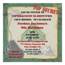 Rustic Sleepover Party Invitation