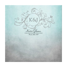 Rustic Teal and Grey Bohemian Guest Book Canvas Canvas Prints