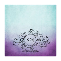 Rustic Teal and Purple Bohemian Guest Book Canvas Canvas Prints