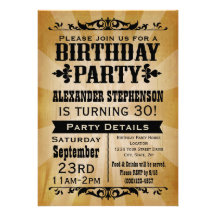 Rustic Vintage Country Birthday Party Invitation