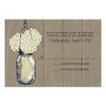 Rustic Wood  Mason Jar Hydrangea  RSVP invitations