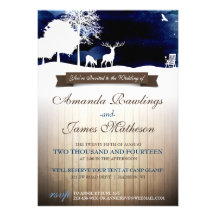 Rustic Wood & Silhouettes Campground Wedding Invit Custom Invitations