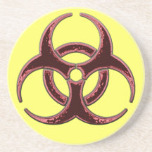 Rusty Biohazard Symbol Beverage Coaster