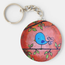 Rusty Blue Bird Key Chains