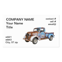 rusty blue truck business cards