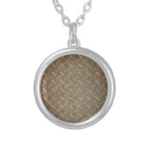 Rusty Diamond Plate Necklaces
