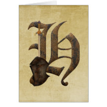 Rusty Knights Initial H Cards