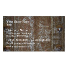 Rusty Metal Plate With Screws Business Card Templates